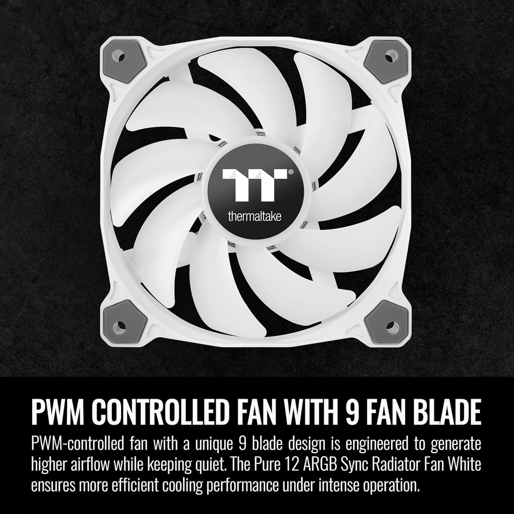 Thermaltake PURE 12 | ARGB SYNC | 3 PACK FAN | WHITE | PC Builds Main
